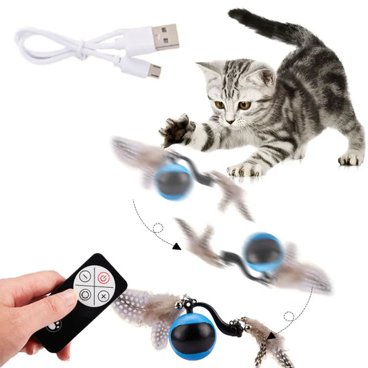 Interactive Feather Cat Ball